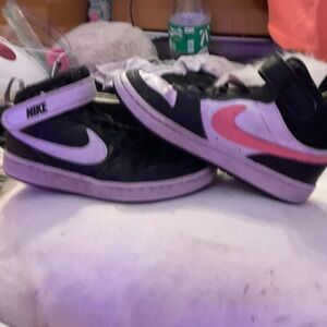 Nike Black  size 12c and White High-Top Sneakers with Pink size 12c Swoosh